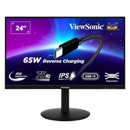 ViewSonic (from USA) - VG2409-MHU 60.96 Cm (24") IPS FHD Professional Monitor | USB Type-C OneCable Solution 65W Laptop Charge Back| Height Adjustment | Eye Care| 2xSpeaker| HDMI,USB-C,104% sRGB