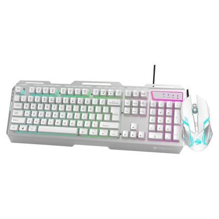 Zebronics Transformer Gaming Keyboard and Mouse Combo Gaming Mouse with 6 Buttons, Multi-Color LED Lights, High-Resolution Sensor with 3200 DPI(white)